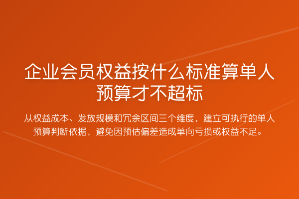 企业会员权益按什么标准算单人预算才不超标